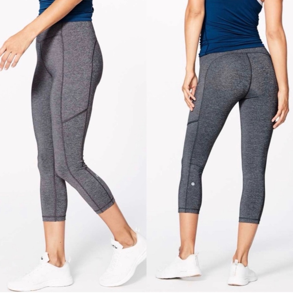 Lululemon Womens Speed Up Crop 21”‎ Inseam Legging Sz 4 Gray Running Yoga Gym